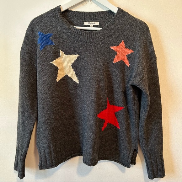 Madewell Starry Night Charcoal Grey Merino Wool Pullover Sweater Small - Picture 2 of 11